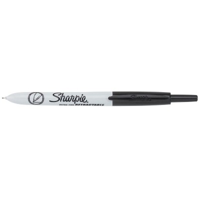 Sharpie Retractable Permanent Marker, Ultra Fine Tip, Black, pk of 12