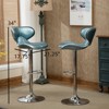 FONTOI 2PCS Upholstery Adjustable Swivel Barstools, Counter Stools with Back&Footrests for Living Room Kitchen Island, Blue, 17.75"*21.25"*34" - 3 of 4