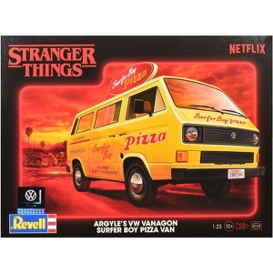 Level 3 Model Kit Argyle’s Volkswagen Vanagon "Surfer Boy Pizza" Van "Stranger Things" (2016-Current) 1/25 Scale Model by Revell - 1 of 4