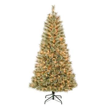 National Tree Company First Traditions Pre-Lit Arcadia Cashmere Pine Hinged Artificial Christmas Tree Clear Lights