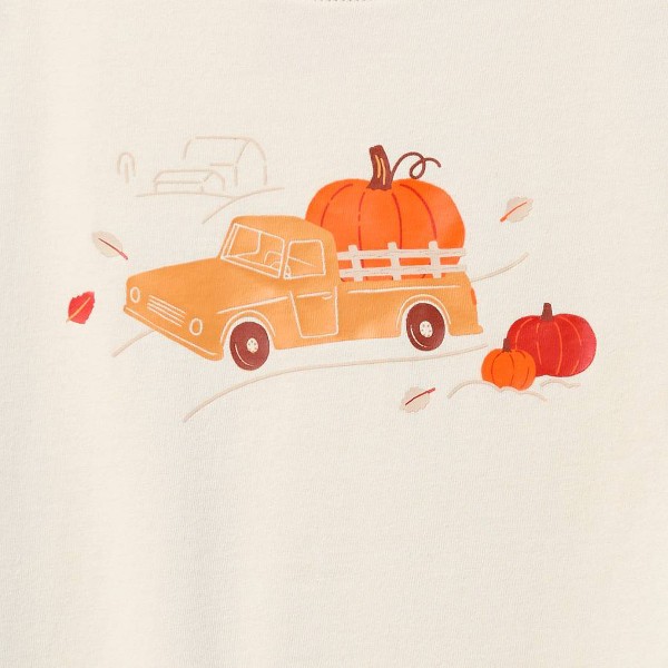 Camiseta de Manga Corta para Niño Pequeño de Camión de Otoño - Cat & Jack™ Crema 3