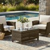 Covers & All San Marino 34 in L Outdoor Coffee Table, Cappuccino Wicker w / Glass Top - 3 of 4