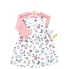 Hudson Baby Infant and Toddler Girls Cotton Dress and Cardigan Set, Hummingbird Garden - 2 of 4