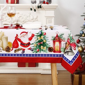 Christmas Decorations for Home Indoor Table Decor Table Cloths Rectangle 60 x 120 Inch, Santa Claus Winter Farmhouse Tablecloth for Banquet Party - 1 of 4