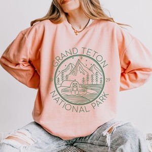 Simply Sage Market Grand Teton National Park Lightweight Garment Dyed Sweatshirt - 1 of 4