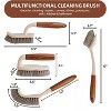 4-Pack Heavy Duty Scrub Brushes with Wooden Handles, Triangle & Square Floor Scrubber and Grout Cleaner for Multiple Surfaces - 2 of 4