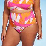 Women's Abstract Bright Color Print High Waist Bikini Bottom - Kona Sol™ Multi