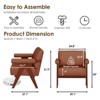 Black Faux Leather Chair, Mid-Century Accent Chair with 7-inch Thick Seat Cushion For Office, Study Room - 4 of 4