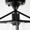 YANSUN 7 in. 1-Light Black Farmhouse Retro Cage Semi Flush Mount - 4 of 4