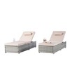 Okak 2-Piece Outdoor PE Wicker Lounge Chair Set,Handwoven Waterproof Chaise Loungers with 5-Position Adjustable for Garden,Deck,Poolside - 2 of 4