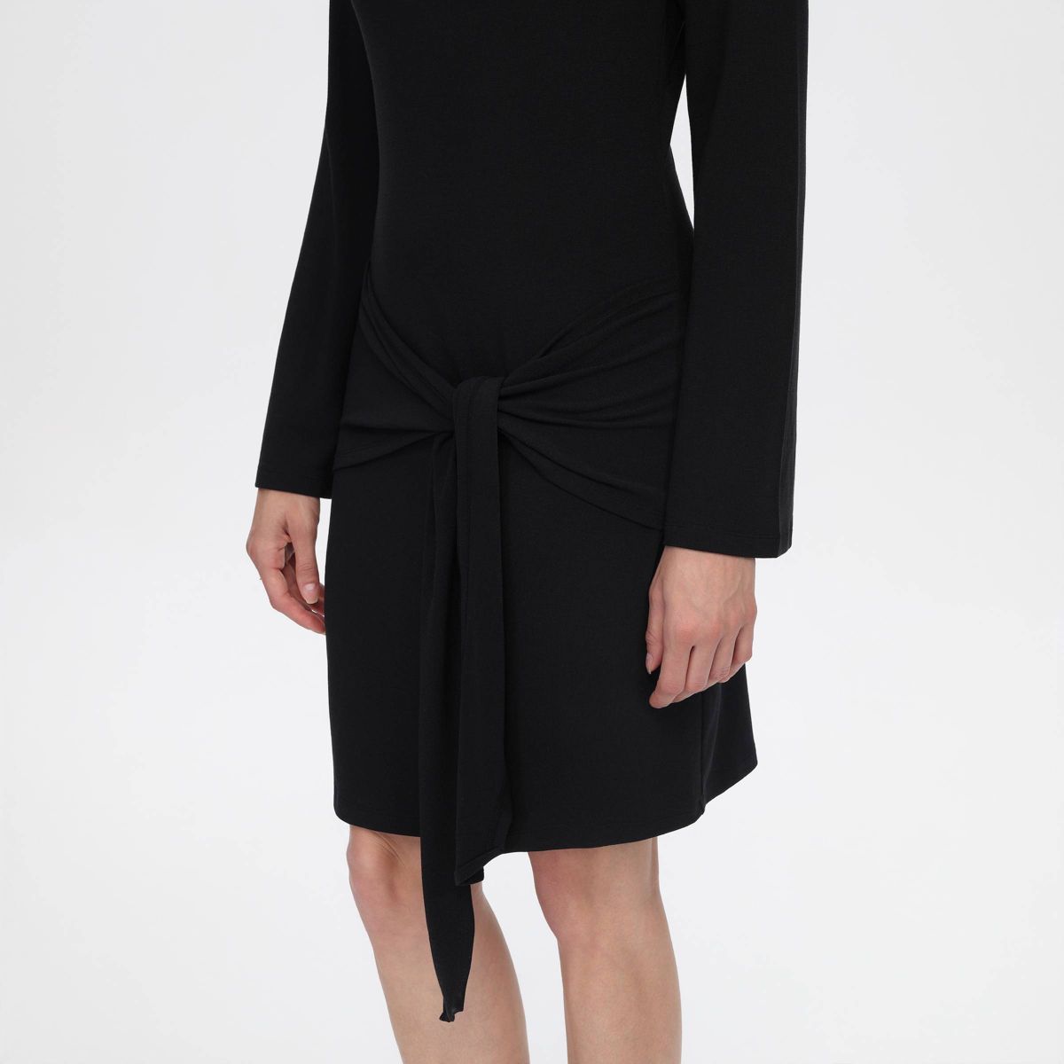 Women's Bell Long Sleeve Fitted Knit Waist Tie Mini Dress - A New Day™ - thumbnail 6