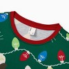 Christmas Matching Family Pajamas Set Reindeer Green Print PJS with Christmas Socks Green - 4 of 4