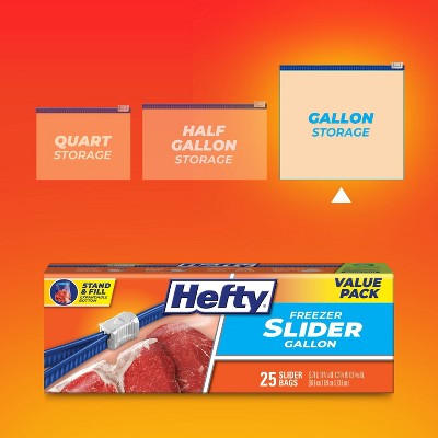 Hefty Gallon Freezer Storage Slider Bags - 25ct - Thumbnail 2