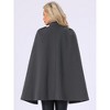 Allegra K Women's Winter Slit Sleeve Double Breasted Cloak Coat - 3 of 4