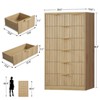 Usikey Fluted 6 Drawers Dresser for Bedroom, 48" H Modern Chest of Drawers with Metal Handle, Wood Closet Organizer Wood Dressers for Living Room - 3 of 4