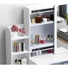 TIRAMISUBEST Fashion Vanity Desk with Mirror and Lights, Vanity Set with Cushioned Stool, Makeup Vanity Table with 4 Drawers and Open Shelves - 2 of 4