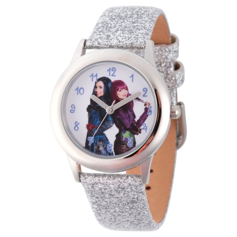 Girls' Disney Descendants 2 Evie and Mal Tween Stainless Steel Watch - Silver, 1 of 6