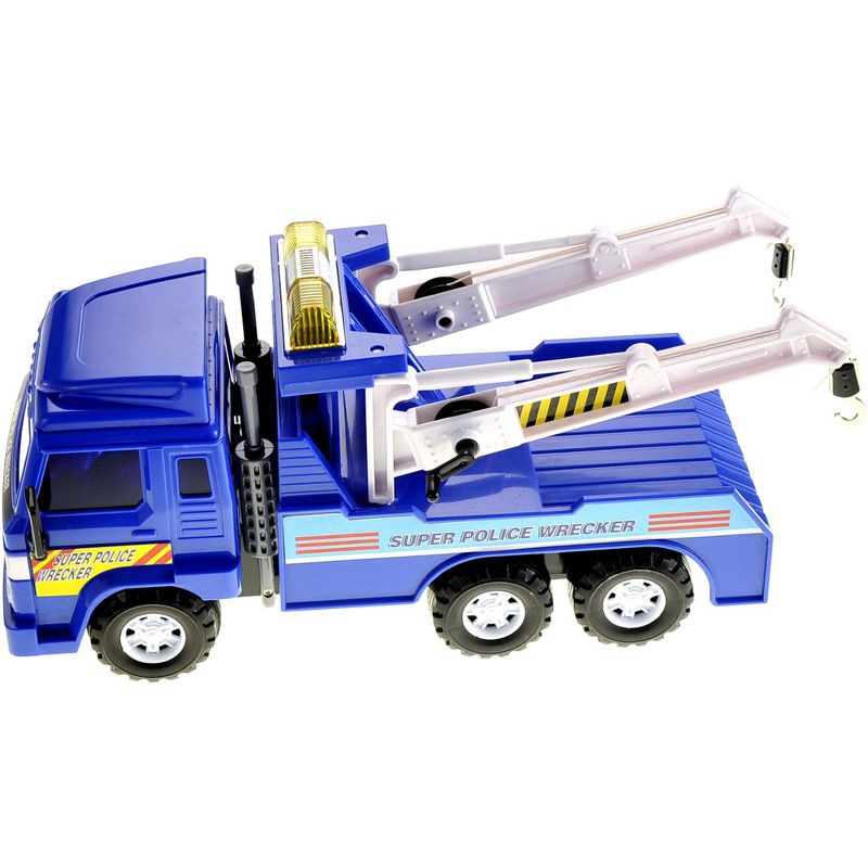 Link Worldwide Ready! Set! Play! Big Heavy Duty Police Tow Truck With Pull Back Power For Kids, 5 of 7