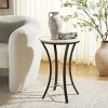 Saxony Travertine Side Table - ACC3731A - Beige/Black - Safavieh - 2 of 4