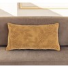 HomeRoots 14" X 26" Pumpkin Cotton Lumbar Throw Pillow With Texture - 2 of 4