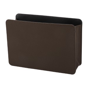 Unique Bargains Car Trash Can Hanging Car Door Back Seats Faux Leather Trash Bin Dark Brown 1pcs - 1 of 4