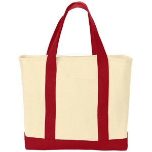 Mafoose Ideal Twill Two-Tone Cotton Tote Bag with Pocket – Durable Canvas Shopping Bag - 1 of 4