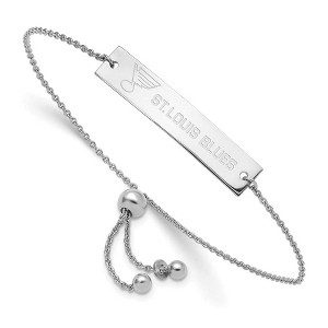 Black Bow Jewelry Sterling Silver St. Louis Blues NHL ID Bracelet 9 Inch - 1 of 4