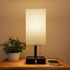 Small Table Lamp Set with Wood Base – Set of 2 Modern Rectangle Lights with LED Bulb IncludeDecor Living Room, Bedroom, or Home Office by Lavish Home - 2 of 4