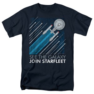 Star Trek Starfleet Recruitment Poster Adult T-Shirt Navy - 1 of 4