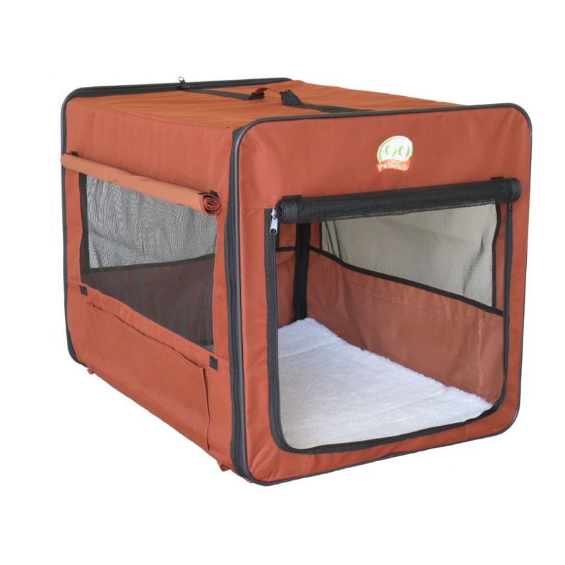 Go Pet Club Folding Soft Dog Crate 18" to 43" Long - Brown - AB18, 1 of 6