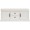 YOOCOZZ Solid Wood Storage Shoe Bench with Removable Cushion,2 Cabinets and 2 Drawers - 2 of 4