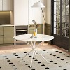NicBex Modern Round Dining Table with Two Piece Removable Top and Cross Leg,Off-White/Black/White - 2 of 4