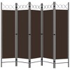 vidaXL 5-Panel Room Divider Brown 78.7 inches x70.9 inches - 2 of 4