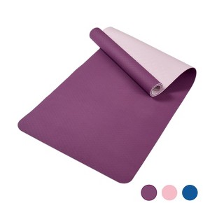 Yoga Mat, Exercise Yoga Mat with Non-Slip Design, 72" x 24" TPE Exercise Mat, Multi-Purpose Workout Mat for Women, Pilates Fitness and Floor Exercises - 1 of 4
