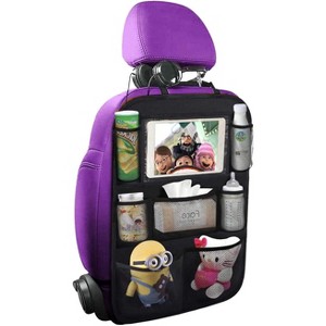 Backseat Organizer, Back Seat Mats, Storage Bag, Tablet Holder for Kids, Toddlers Car Seats, Travel Accessories, Road Trip Essentials, Black - 1 of 4
