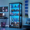 Fredees 71" Glass Display Cabinet with Tri-Color Sensor Light, 5-Tier Curio Cabinet with Lockable Storage and Removable Shelves - 4 of 4