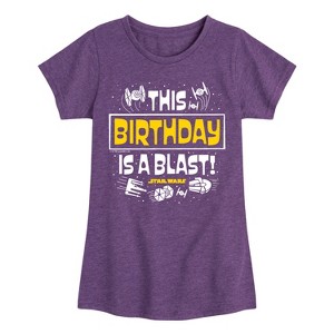 Girls' - Star Wars - This Birthday Is A Blast Fitted Short Sleeve Graphic T-Shirt - 1 of 4