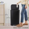 5.3 Gal/12L Stainless Steel Kitchen Trash Can, Soft Close Lid with Foot Pedal and Removable Inner Bucket, Rectangular Step On Design for Bedroom - 3 of 4