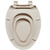 19" Elongated Toilet Seat with Toddler Seat Built in - for Adult & Child, with Soft-Close Lid, Safe PP Material, Easy Installation & Release, Almond - 4 of 4
