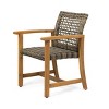 Modern Patio Arm Chair Set Of 2,High-quality Patio Chair With Acacia Wood Frame,Rope Weave Design,Patio Chairs -Maison Boucle - 4 of 4