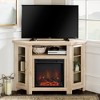 48" Corner Fireplace TV Stand with Faux Log Display, Glass Doors, and Storage for TVs up to 55" for Living Room and Bedroom - 4 of 4