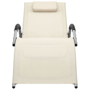 vidaXL Sun Lounger Cream and Gray Textilene, Aluminum, Powder-Coated Steel - Cream and Gray - 1 of 4