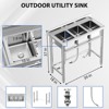 GustoWave 39" x 18" x 37" Stainless Steel Sink with Three Bowl Compartment for Indoor and Outdoor - 2 of 4