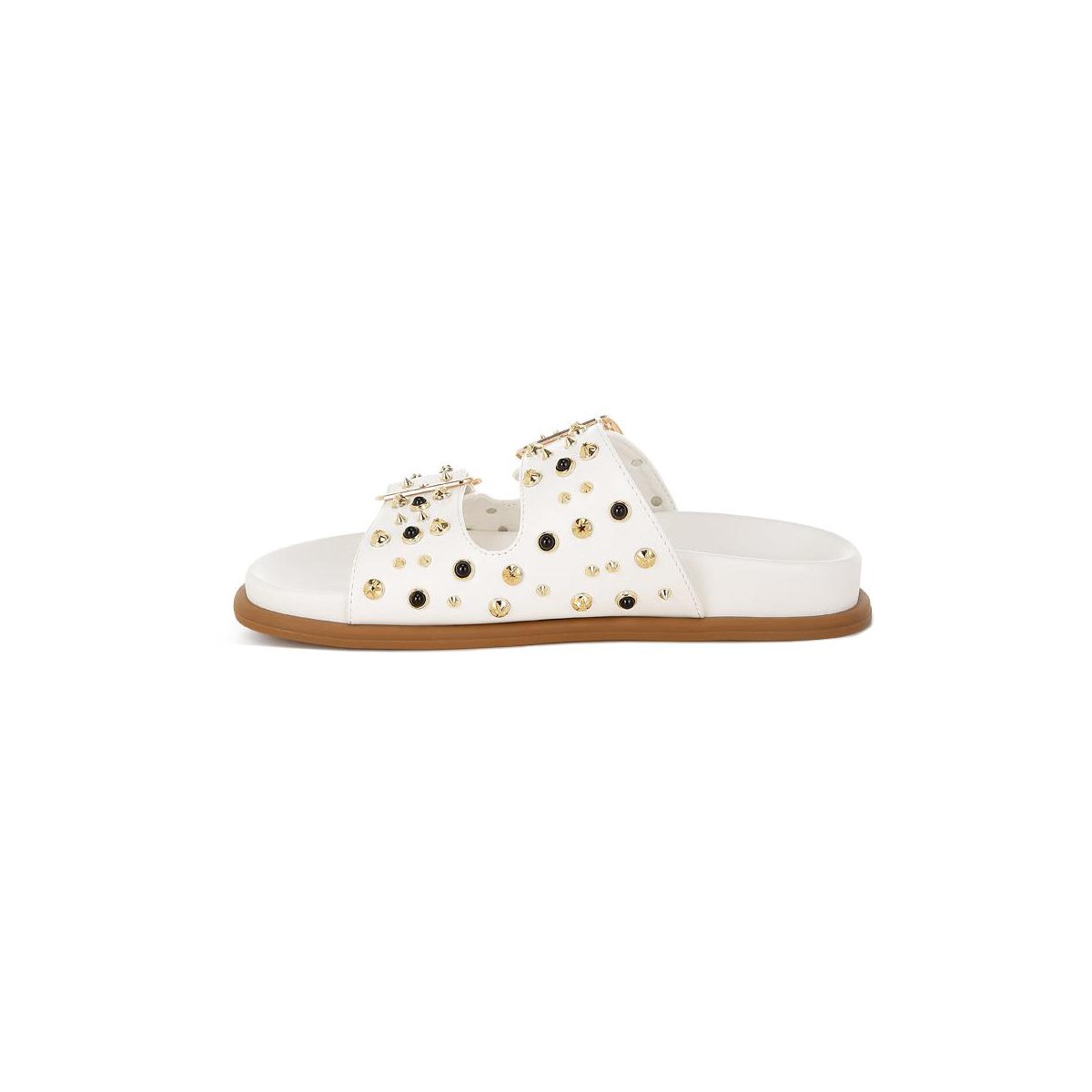 Обувь London Rag Womens Jayata Metallic Stud Embellished Sliders 7 — фото 6