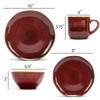 Elanze Designs Reactive Glaze Ceramic Stoneware Dinnerware 16 Piece Set - Service for 4, Burnt Auburn Red - 4 of 4