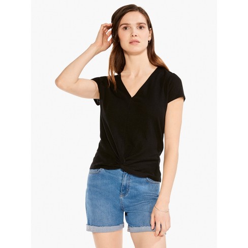 Nic + Zoe Nzt Short Sleeve Knotted V Tee : Target