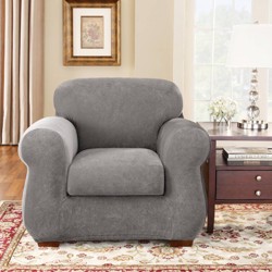 Chair Slipcover Sure Fit® Stretch Leather 2-Pc 