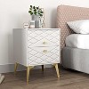 Hommoo Nightstand Bedside Table White - 3 of 4