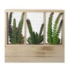 Northlight 11" Artificial Mixed Succulent Arrangement in a Wooden Planter Box - 4 of 4