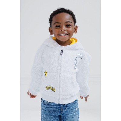 White Faux Shearling Snoopy Cosplay Hoodie for Boys, 18 Months
